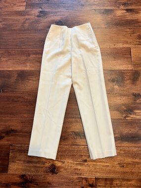 TALBOTS WHITE ITALIAN WOOL DRESS PANTS.  SIZE 4